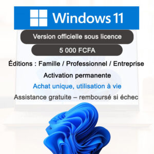 Clé d’activation Windows 11 à vie – Licence numérique officielle (32/64 bits) [L1A1]