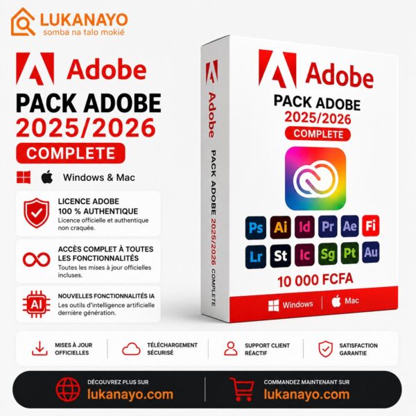 Pack Adobe 2025/2026 Complet – Photoshop, Lightroom, Illustrator, Premiere Pro et plus (Windows & Mac) [L1A3]