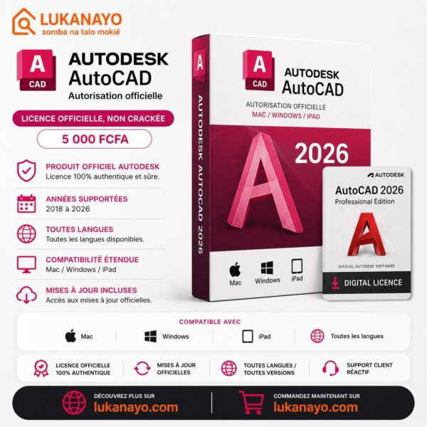 Autodesk AutoCAD 2026 – Multiplateforme (Mac, Windows, iPad) [L1A5]