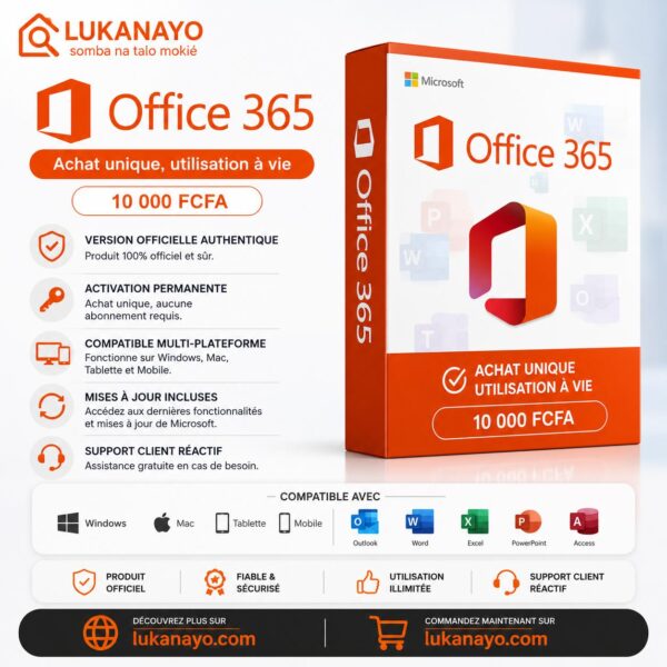 Microsoft 365 Office à vie – Compatible Windows, Mac, iPad et Mobile [L1A2]