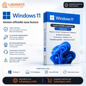 Clé d’activation Windows 11 à vie – Licence numérique officielle (32/64 bits) [L1A1]