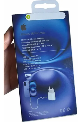 Chargeur iPhone Type-C 35W – Adaptateur USB-C + Câble USB-C vers USB-C (Fast Charge) [E3B4]