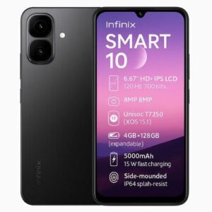 Infinix Smart 10 – Puissance fluide et grande capacité (8GB RAM + 128GB ROM) [E1A27]