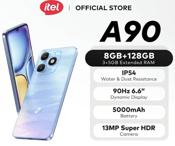 Itel A90 – 8GB RAM + 128GB ROM, puissance et grande capacité [E1A17]