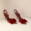 Élégance Passion : Escarpins Slingback Rouges avec Nœud en Velours [M7A6]