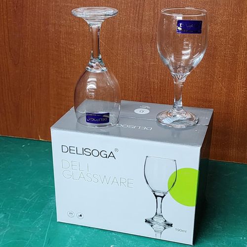 Élégants Verres à Vin Red Cherry Delisoga – Set de 6 Verres [E8B1]