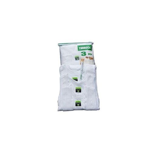 Yarrison – Lot de 3 Débardeurs Homme en Pur Coton Blanc [M10A7]