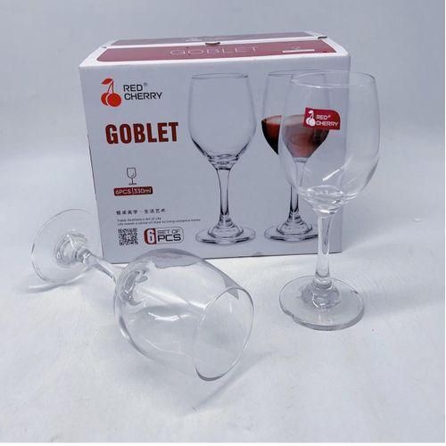 Verres à Vin Delisoga “Red Cherry” – Élégance et Raffinement en Set de 6pcs [E8B2]
