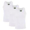 Yarrison – Lot de 3 Débardeurs Homme en Pur Coton Blanc [M10A7]