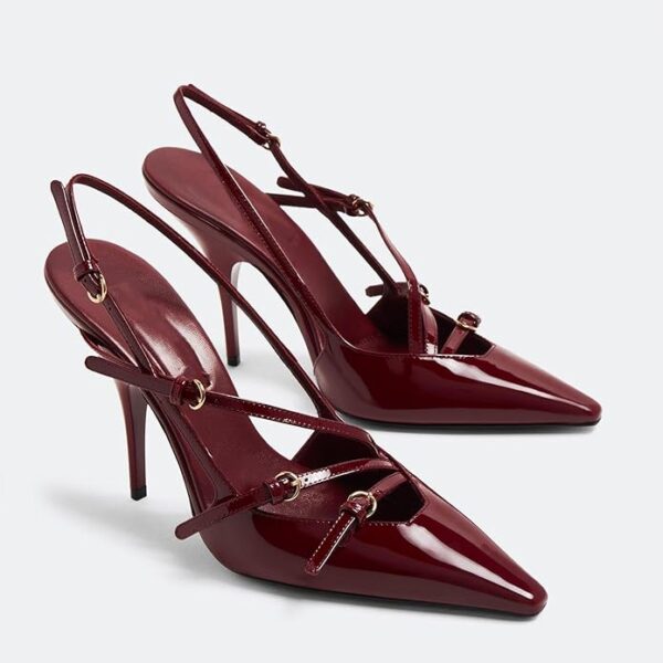 Escarpins Rouge Cerise – Élégance Féminine au Talon Kitten [M7A7]