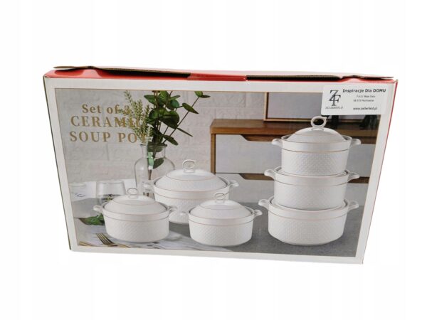 Casseroles en Céramique avec Couvercles – 3 Pièces Élégantes et Durables [E8A8]