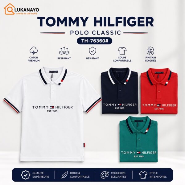 Polo Homme Tommy Hilfiger – Coupe Slim Stretch, Élégance et Confort Premium [M15A4]