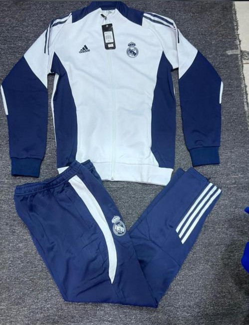 Survêtement d’Entraînement Adidas Real Madrid 2025/2026 – Blanc & Bleu [M14A4]