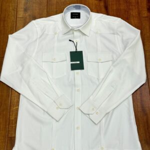 Chemise Homme Eluno Blanche – Manches Longues, Style Western & Guayabera [M18A2]