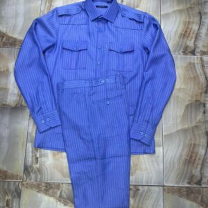 Ensemble Uniforme Homme Bleu à Rayures – Élégance & Autorité [M18A7]