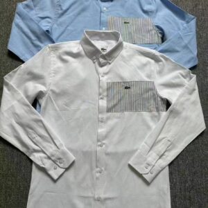 Chemise Lacoste Homme en Coton Oxford – Élégance Classique avec Détail Rayé [M21A2]