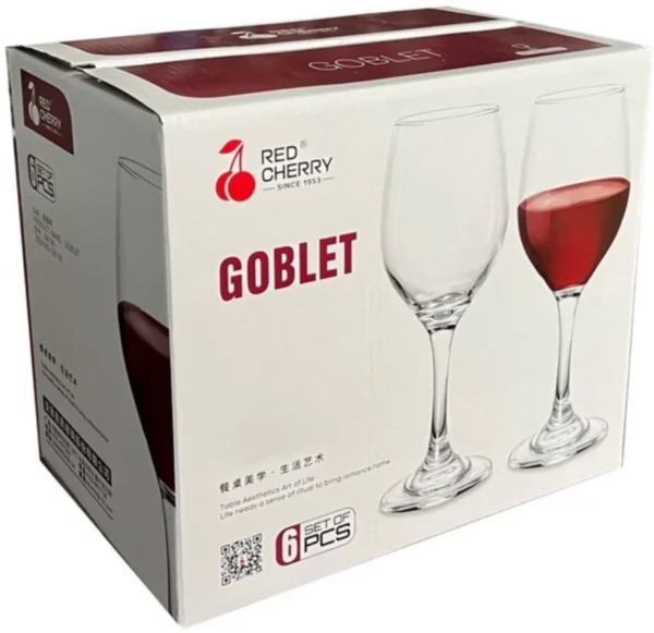 Verres à Vin Delisoga “Red Cherry” – Élégance et Raffinement en Set de 6pcs [E8B2]