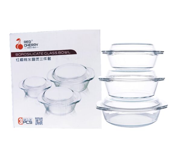 Set de Bols en Verre Borosilicate Red Cherry – Élégance, Résistance et Polyvalence [E8A5]