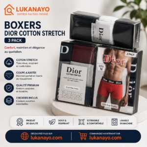 Dior Boxer Briefs – Lot de 3 Sous-Vêtements Homme en Coton Stretch [M10A5]