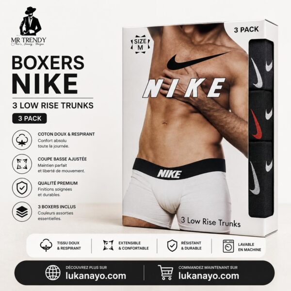 3-Pack de Boxers Nike Low Rise – Confort, Style et Performance [M10A6]