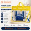 Élégance Orientale : Parure de Lit & Rideaux Bleu Royal – Dubai Home Textile [M10A1]