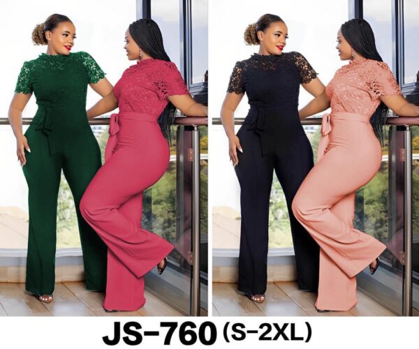 Combinaison Femme en Dentelle à Manches Courtes et Ceinture [NH7A4]