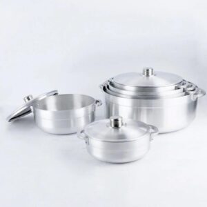 Set de Casseroles en Aluminium Poli – 6 Pièces [E13A5]