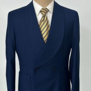 Costume Homme Bleu Marine Croisé – Revers en Pointe, Élégance Premium [M21A9]