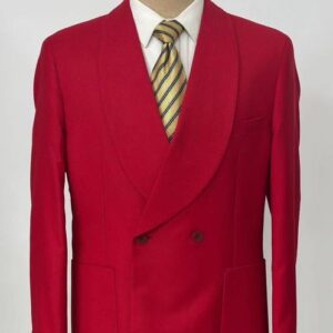 Ensemble Costume Rouge Croisé Col Châle – Signature Audacieuse [M21B7]