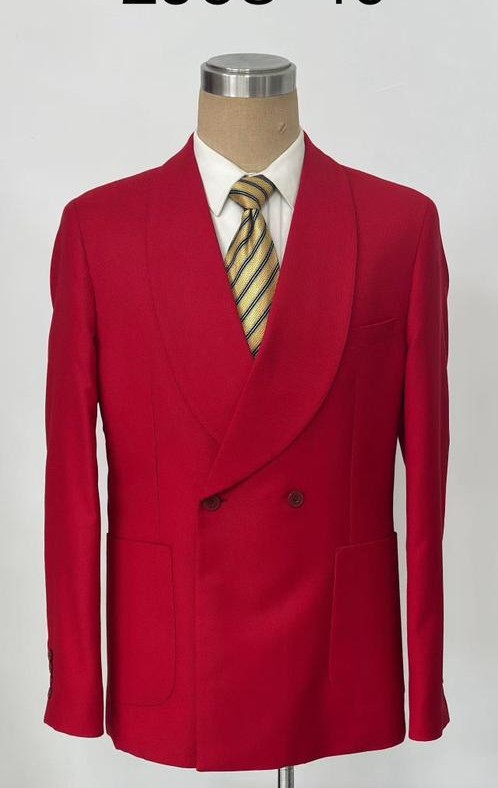 Ensemble Costume Rouge Croisé Col Châle – Signature Audacieuse [M21B7]