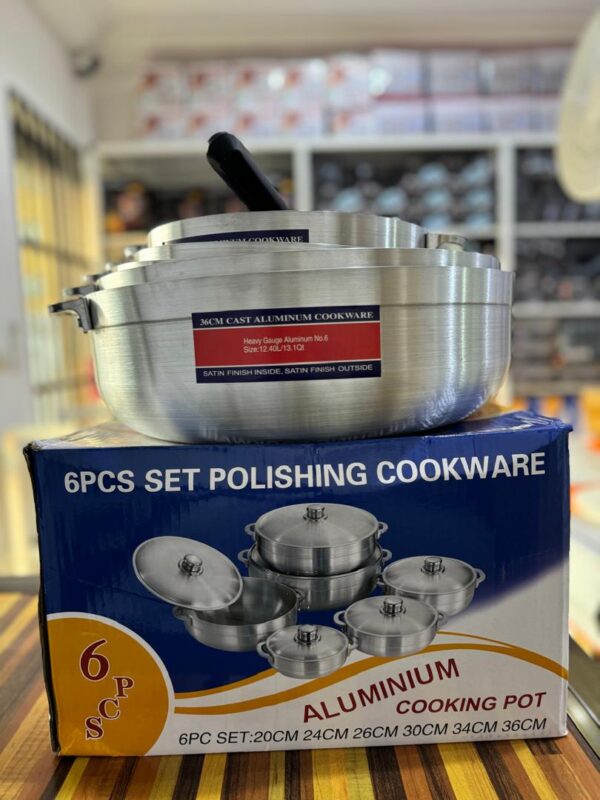 Set de Casseroles en Aluminium Poli – 6 Pièces [E13A5]