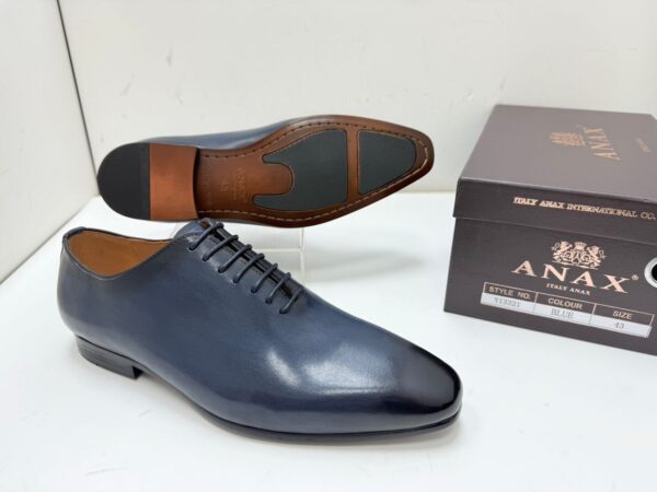 Chaussures Oxford Wholecut ANAX Italy – Cuir Bleu [M13C1]