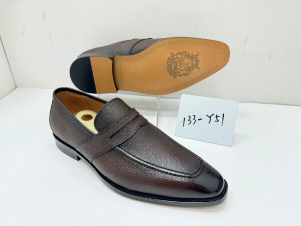 Mocassins Penny Homme – Cuir Grainé Marron Foncé [M13C2]