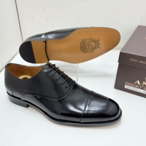 Chaussures Oxford à Bout Droit ANAX – Cuir Noir [M13C3]