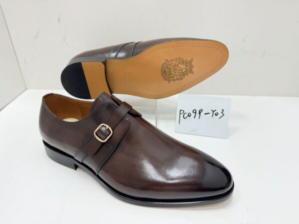 Chaussures Paul Stuart Galante – Double Boucle Croisée (Double Monk Strap) en Cuir Marron [M13C4]