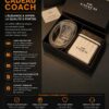 Ensemble COACH – Portefeuille & Ceinture en Cuir [M8A4]