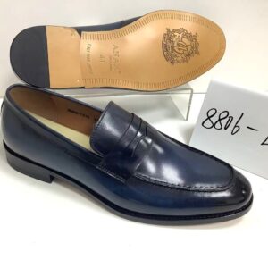 Mocassins Homme ANAX Italy – Cuir Bleu [M13B7]
