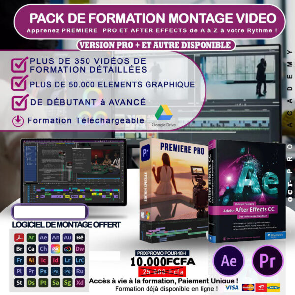 🔥 PACK DE FORMATION MONTAGE VIDÉO PROFESSIONNEL – PREMIERE PRO & AFTER EFFECTS 🔥[L5A1]