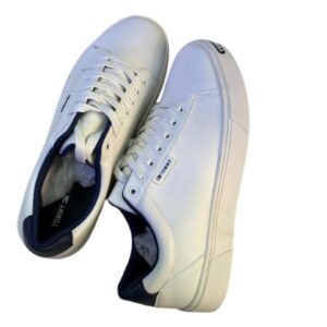 Tommy Hilfiger – Essential Leather Cupsole Trainers (Blanc) [M21D5]