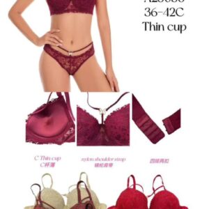 Ensemble Lingerie Angelsaura "A25056" – Dentelle Burgundy & Détails Strappy [M10A9]