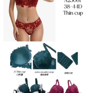 Ensemble Lingerie Angelsaura "A25067" – Dentelle Florale & Lignes Graphiques [M10B1]