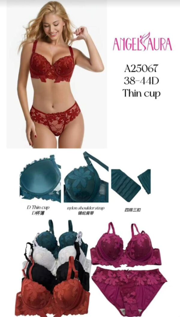 Ensemble Lingerie Angelsaura "A25067" – Dentelle Florale & Lignes Graphiques [M10B1]