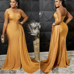 Robe de Gala "Odyssée" – Asymétrique & Sirène Drapée [M22B4]