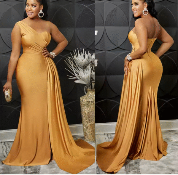 Robe de Gala "Odyssée" – Asymétrique & Sirène Drapée [M22B4]