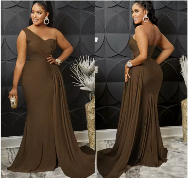 Robe de Gala "Odyssée" – Asymétrique & Sirène Drapée [M22B4]