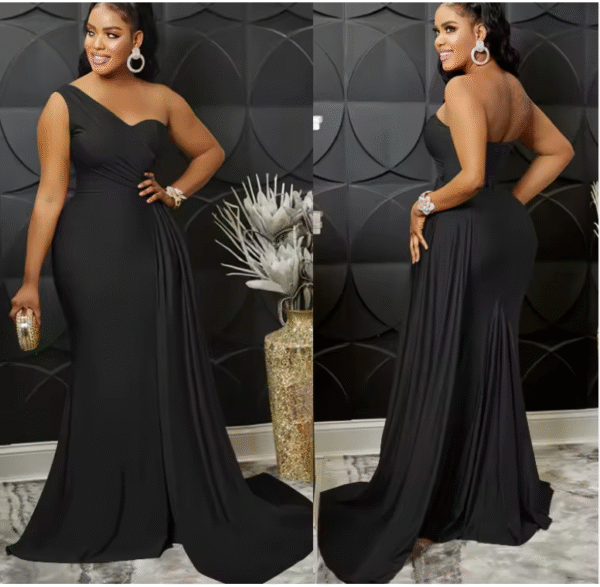 Robe de Gala "Odyssée" – Asymétrique & Sirène Drapée [M22B4]