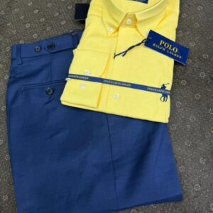 Ensemble "Heritage Prep" – Chemise Oxford Jaune & Chino Bleu [M21D4]