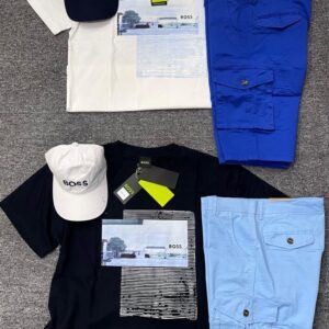 Ensemble BOSS "Urban Explorer" – T-shirt Graphique, Short Cargo & Casquette [M21C8]