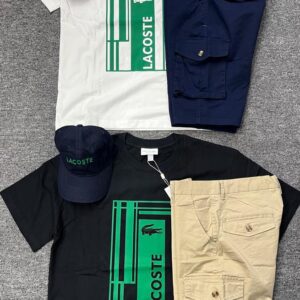 Ensemble Lacoste "Club House" – T-shirt, Casquette Navy & Short Cargo [M21C7]