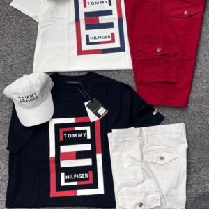 Ensemble Tommy Hilfiger "Heritage Utility" – T-shirt Graphique, Short Cargo & Casquette [M21C9]